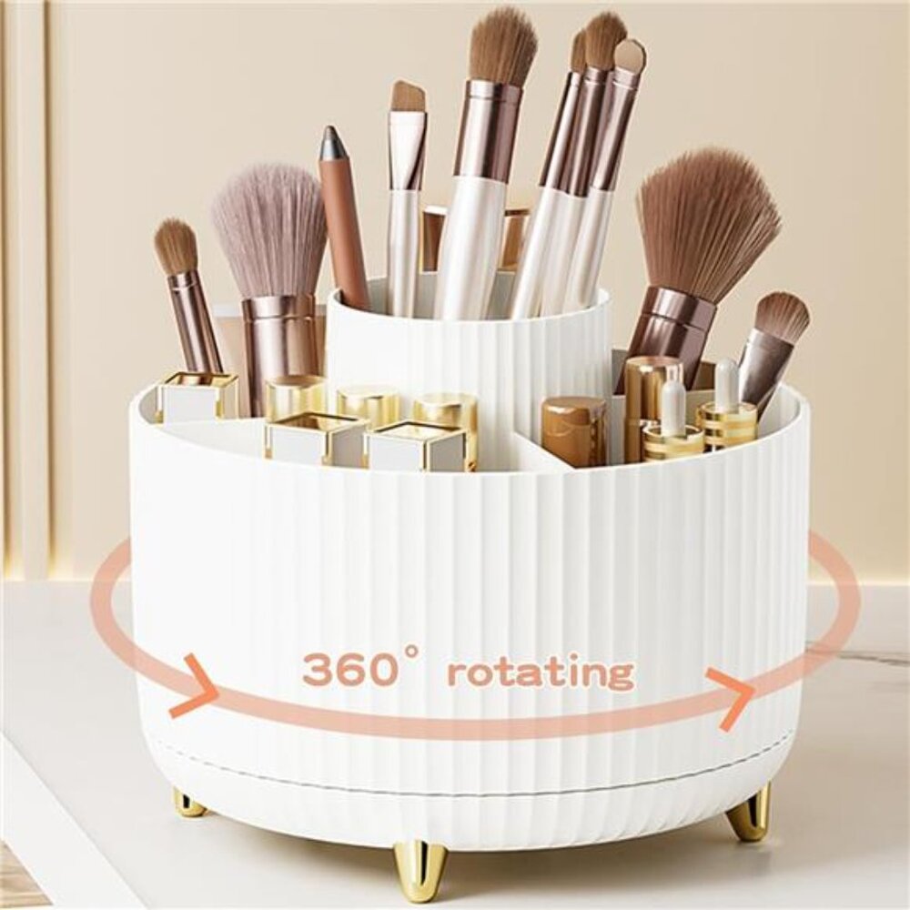 360° Rotate Makeup Brush Holder Organizer